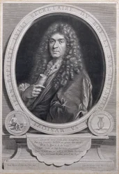 Porträt von Jean Baptiste Lully (1632-87), französischer Komponist und Operndirektor, graviert von Jean Louis Roullet (1645-99)